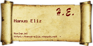 Hanus Eliz névjegykártya